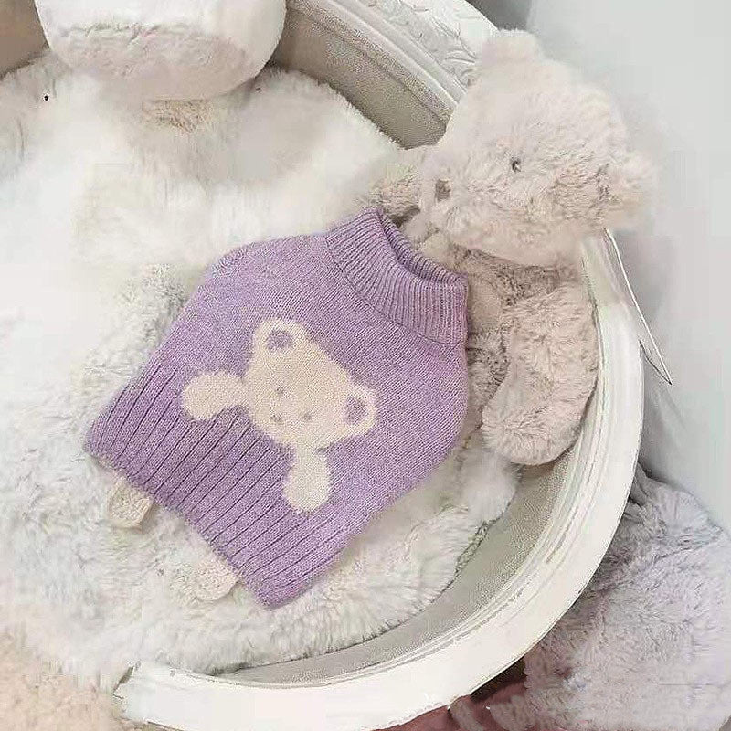 KFX-8173757 Cozy Wool Bear Sweater for Small Dogs - Autumn & Winter Pet Clothing