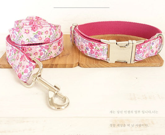KFX-8175549 Pink Flower Fairy Classic Leash Set - Durable Polyester, Multiple Sizes Available