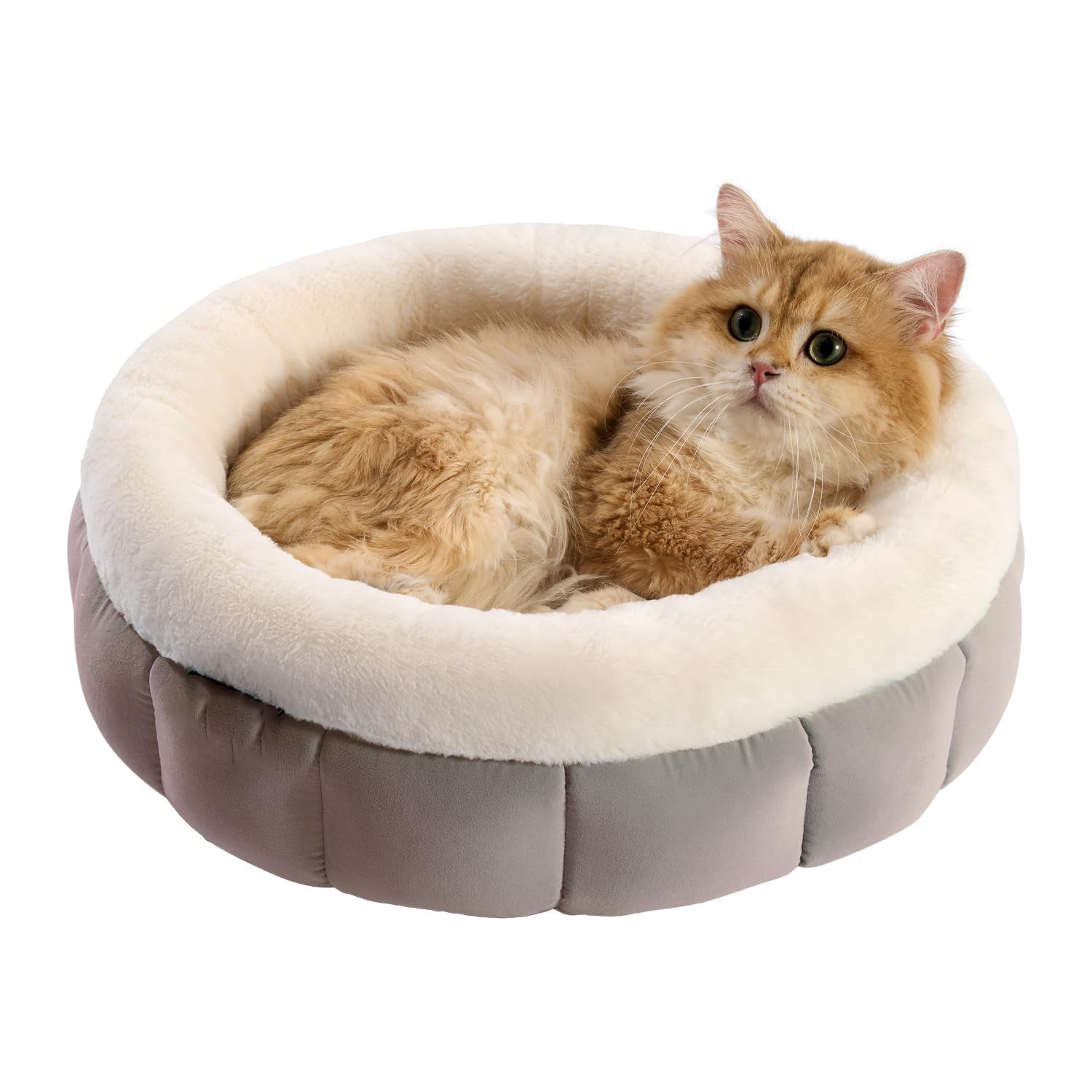 KFX-8175805 Donut Shape Pet Bed for Small Dogs and Cats - Washable with Anti-Slip Bottom