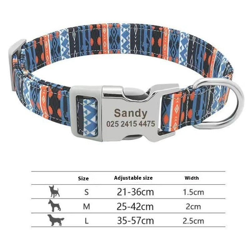 KFX-8177725 Adjustable Semi-Metal Dog Tag Collar with Anti-Lost Features for Medium and Large Dogs