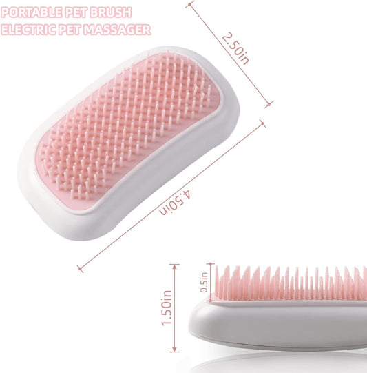 KFX-8179005 Handheld Electric Vibration Massage Brush for Pets - Portable Cat and Dog Comb with Soft TPE Teeth