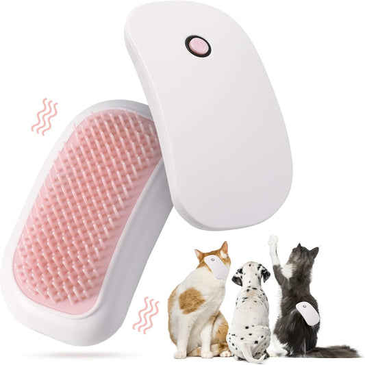 KFX-8179005 Handheld Electric Vibration Massage Brush for Pets - Portable Cat and Dog Comb with Soft TPE Teeth