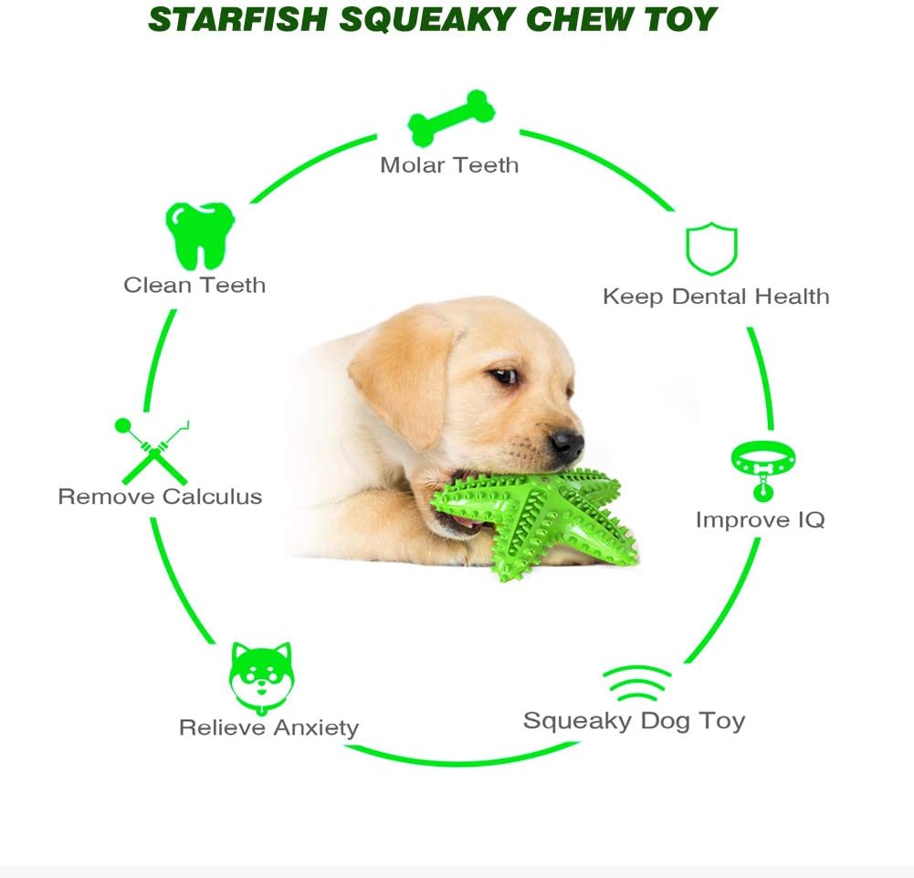 KFX-8179901 Natural Starfish Toothbrush for Small and Medium Dogs - Effective Dental Care Tool