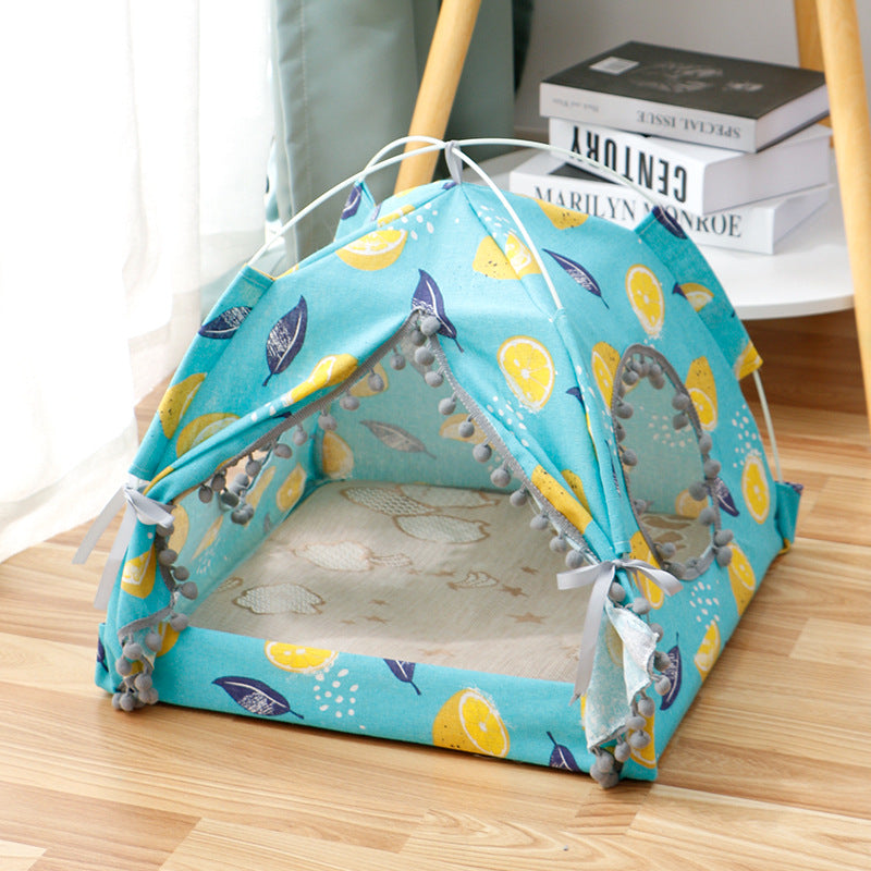 KFX-8181565 Enclosed Cat Tent Pet Bed - Waterproof Fabric for Small and Medium Pets, Ideal for Travel and Outdoor Activities