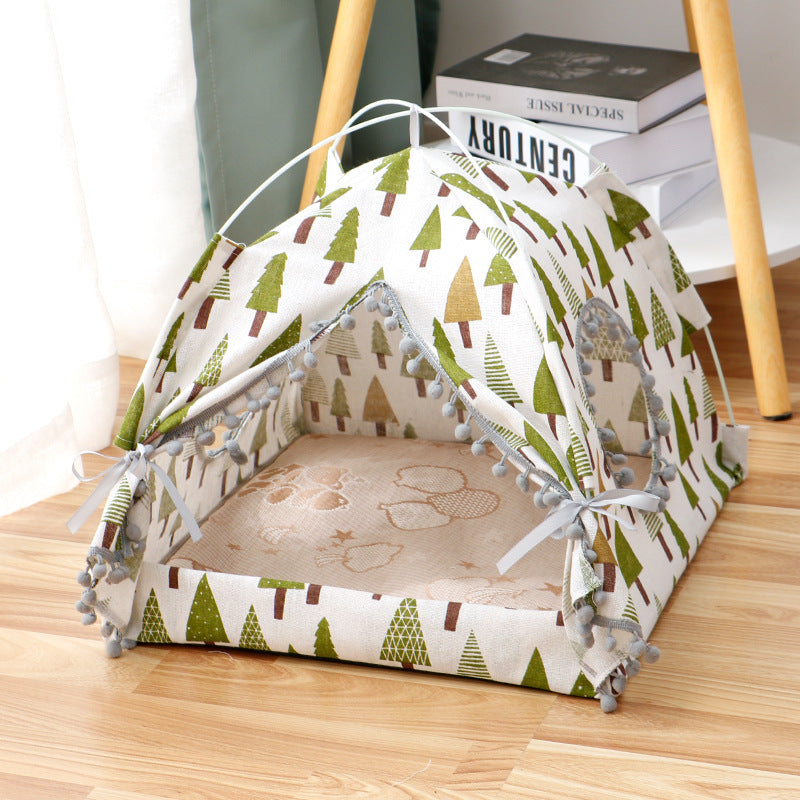 KFX-8181565 Enclosed Cat Tent Pet Bed - Waterproof Fabric for Small and Medium Pets, Ideal for Travel and Outdoor Activities