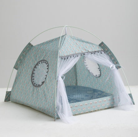 KFX-8181565 Enclosed Cat Tent Pet Bed - Waterproof Fabric for Small and Medium Pets, Ideal for Travel and Outdoor Activities