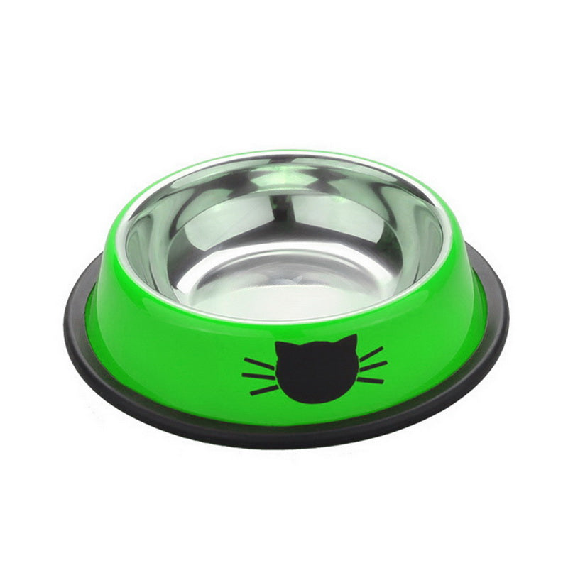 KFX-8181693 Durable Stainless Steel Pet Bowl with Non-Slip Rubber Base and Fade-Resistant Design