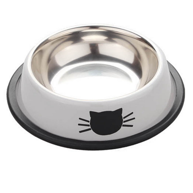 KFX-8181693 Durable Stainless Steel Pet Bowl with Non-Slip Rubber Base and Fade-Resistant Design