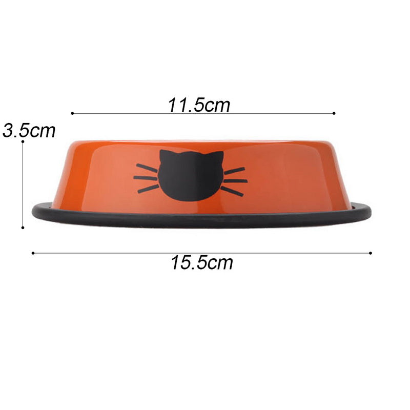 KFX-8181693 Durable Stainless Steel Pet Bowl with Non-Slip Rubber Base and Fade-Resistant Design