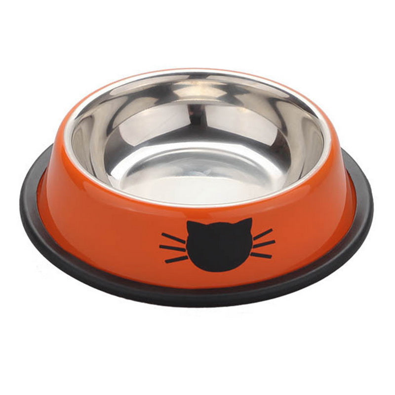 KFX-8181693 Durable Stainless Steel Pet Bowl with Non-Slip Rubber Base and Fade-Resistant Design