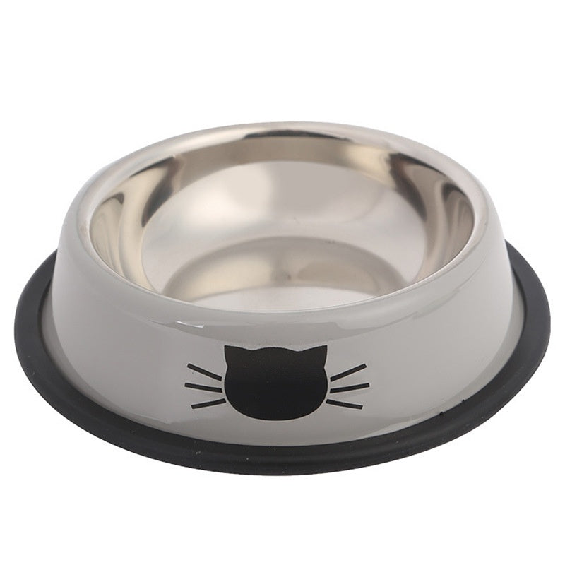 KFX-8182973 Non-Slip Stainless Steel Cat Food Bowls with Removable Rubber Base for Small Cats