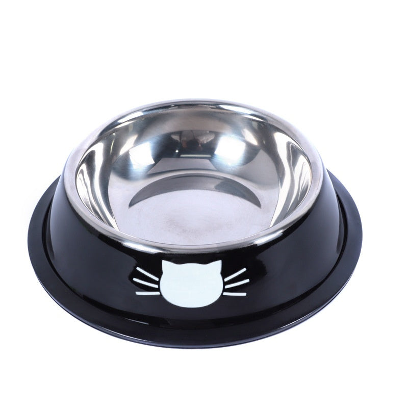 KFX-8182973 Non-Slip Stainless Steel Cat Food Bowls with Removable Rubber Base for Small Cats