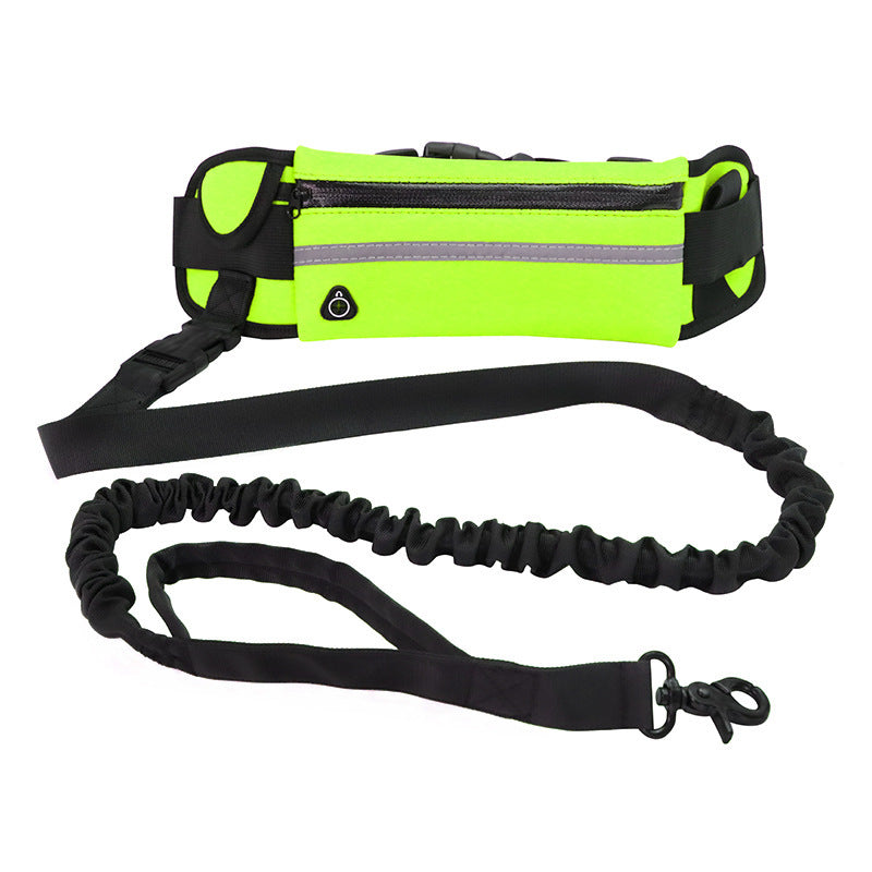 KFX-8184765 Adjustable Hands-Free Dog Leash with Shock Absorbing Bungee, Phone Pocket, and Water Bottle Holder for Large Dogs up to 180lbs