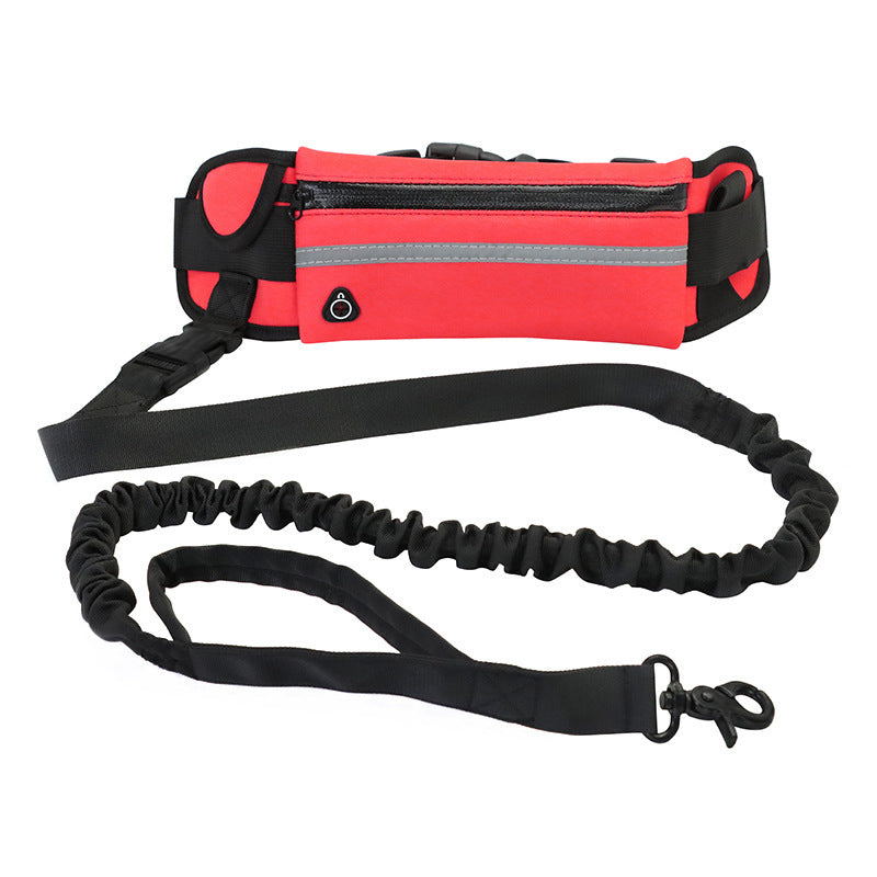 KFX-8184765 Adjustable Hands-Free Dog Leash with Shock Absorbing Bungee, Phone Pocket, and Water Bottle Holder for Large Dogs up to 180lbs