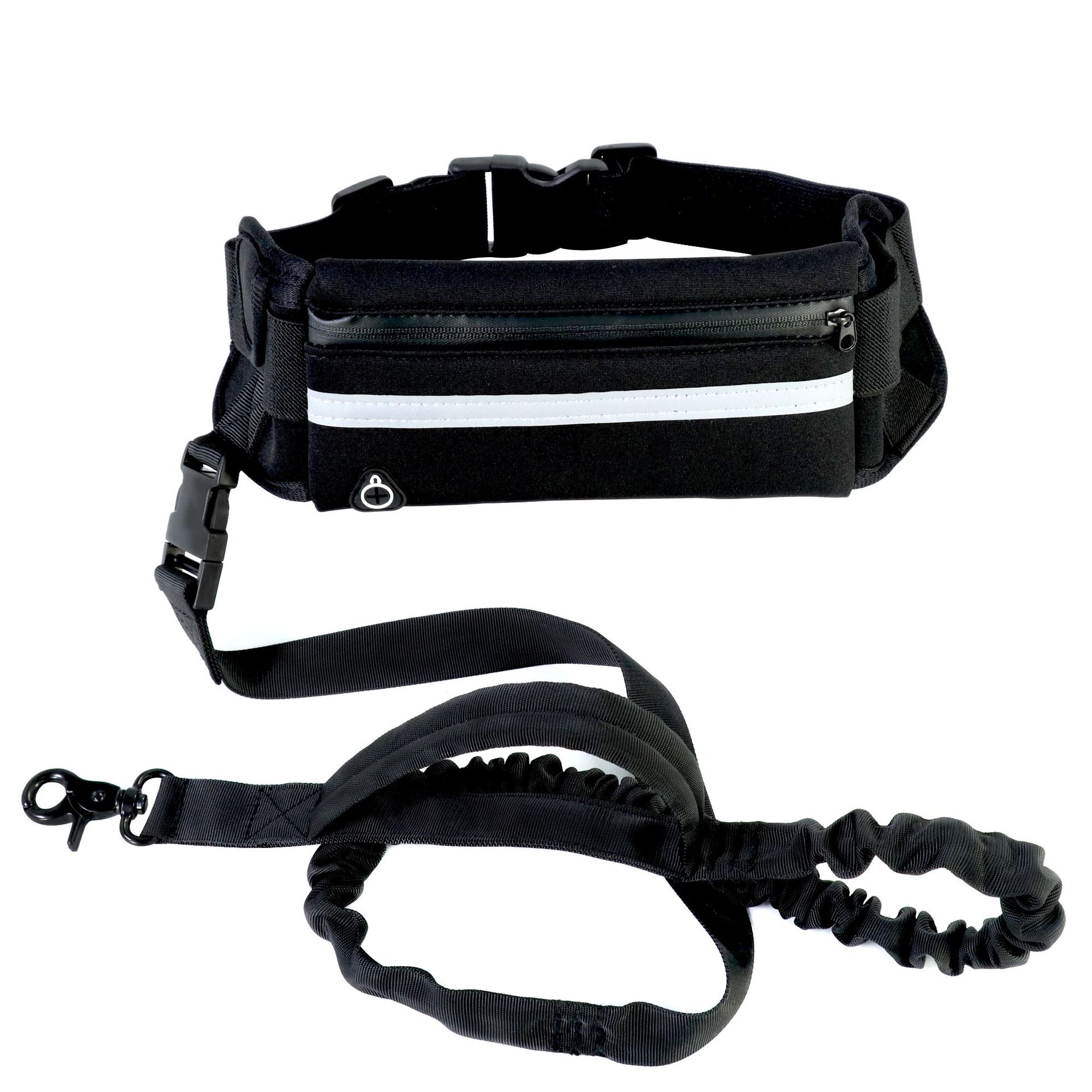 KFX-8184765 Adjustable Hands-Free Dog Leash with Shock Absorbing Bungee, Phone Pocket, and Water Bottle Holder for Large Dogs up to 180lbs
