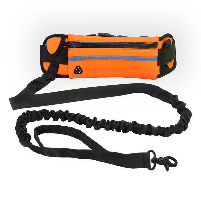KFX-8184765 Adjustable Hands-Free Dog Leash with Shock Absorbing Bungee, Phone Pocket, and Water Bottle Holder for Large Dogs up to 180lbs