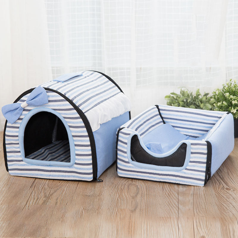 KFX-8185533 Cozy Cashmere & Sponge Cat Nest for Pets - Soft Universal Yurt Bed