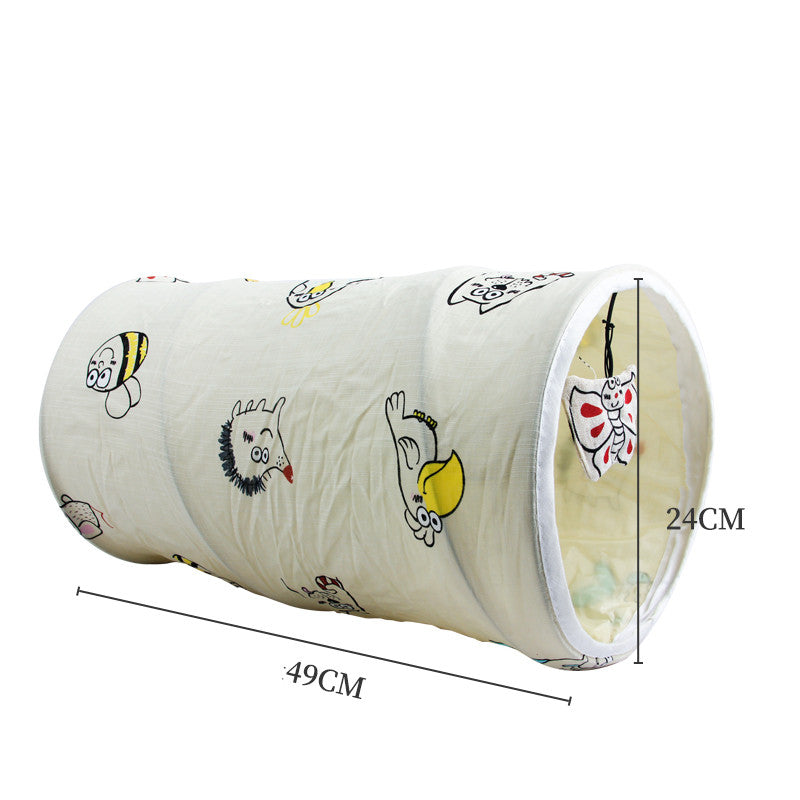 KFX-8186301 Multifunctional Cat Tent with Tunnel, Cloth and Rope Materials, Medium Size