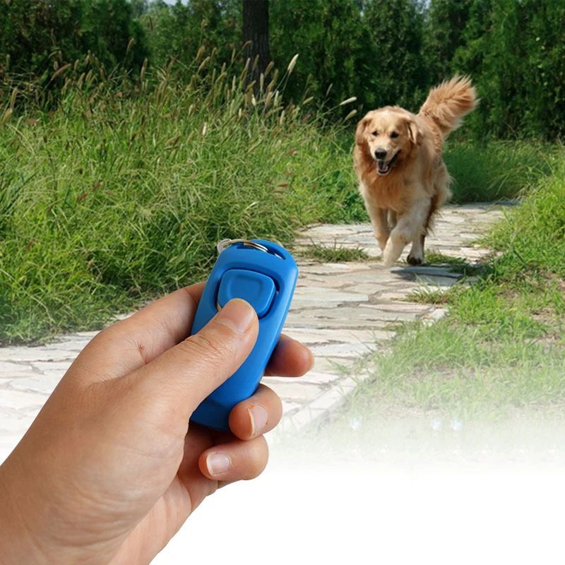 KFX-8186941 Dog Training Clicker with Whistle and Key Ring - Durable, Shock-Resistant Design for Effective Pet Training