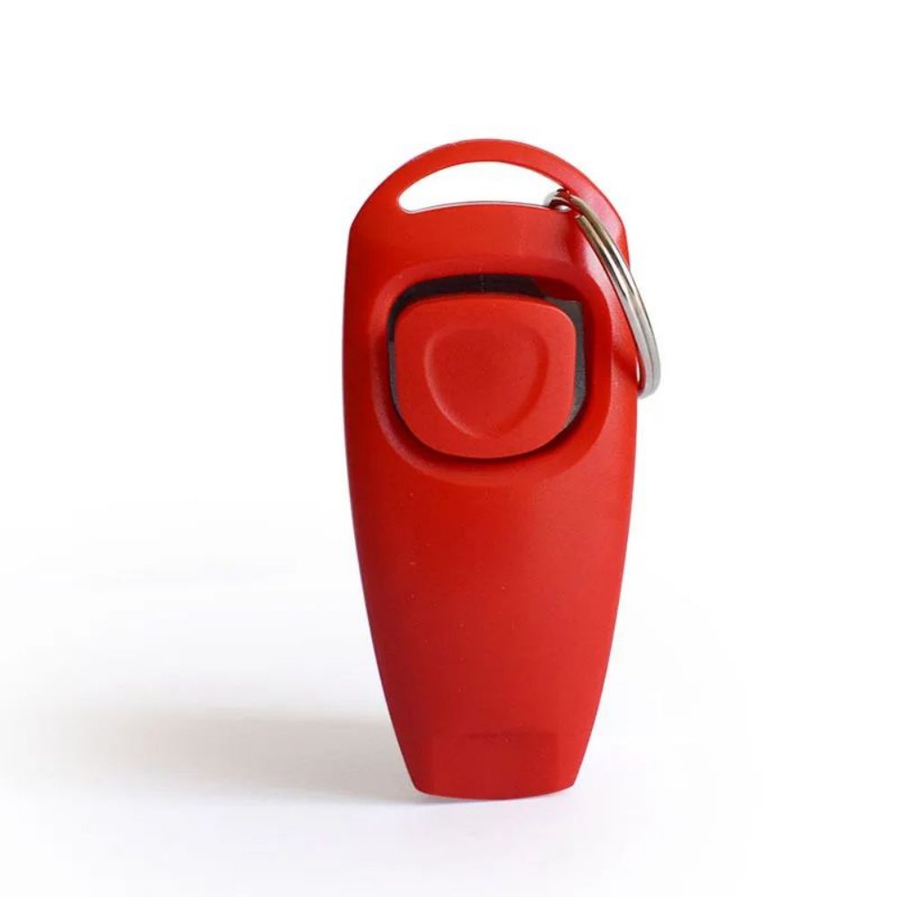 KFX-8186941 Dog Training Clicker with Whistle and Key Ring - Durable, Shock-Resistant Design for Effective Pet Training