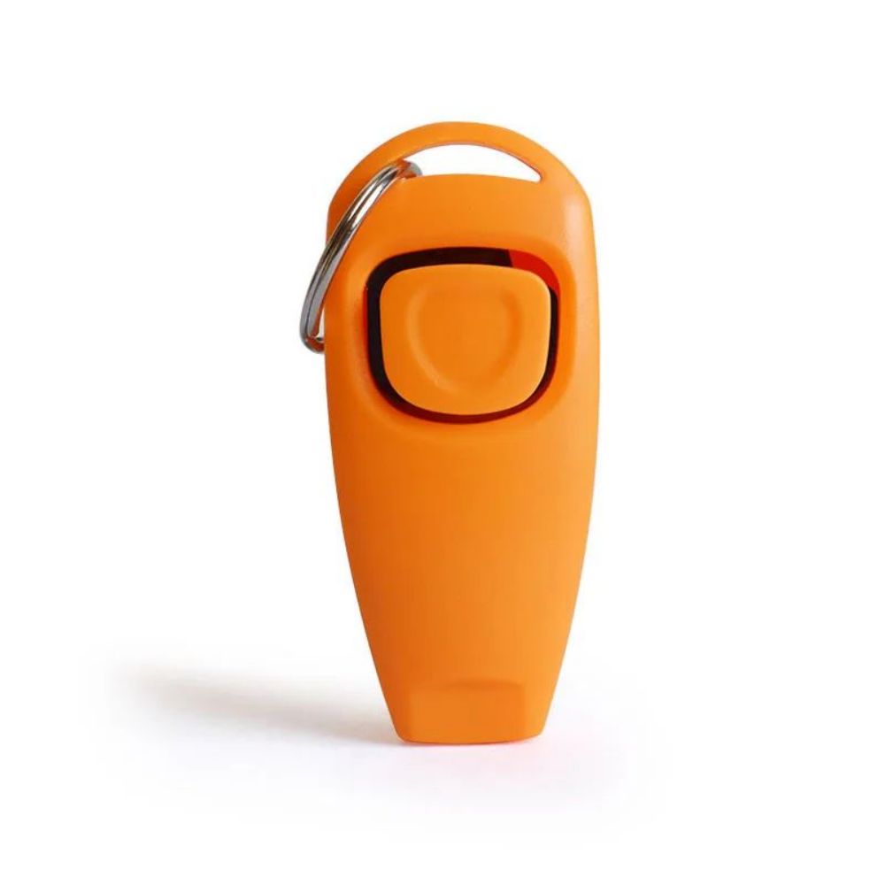 KFX-8186941 Dog Training Clicker with Whistle and Key Ring - Durable, Shock-Resistant Design for Effective Pet Training