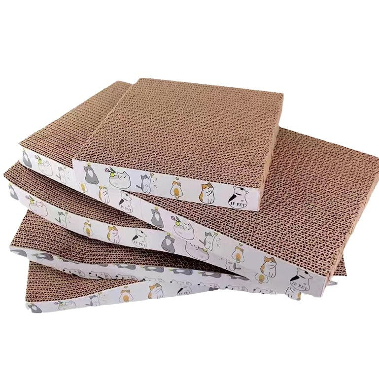 KFX-8187453 Durable Cat Scratch Board - Thickened and Mess-Free Design, Cute White Flower Style