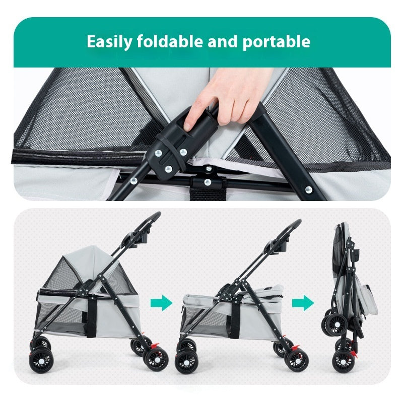 KFX-8188861 Lightweight Foldable Outdoor Trolley in Pink, Gray, Black, and Blue Options