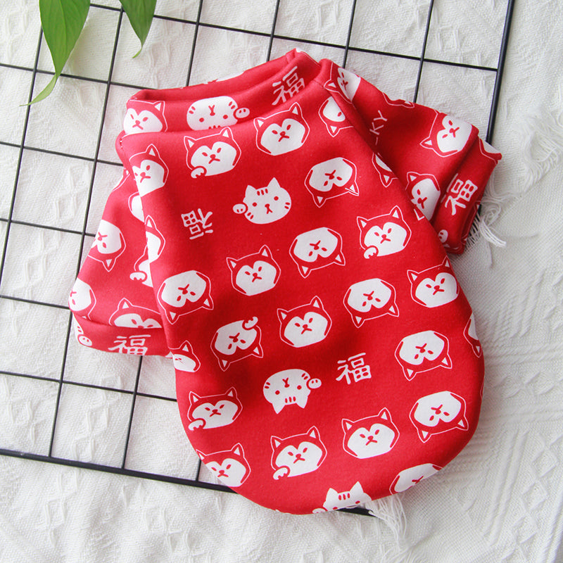 KFX-8189629 Cozy Fleece Pet Sweaters for Cats - Casual Autumn and Winter Styles