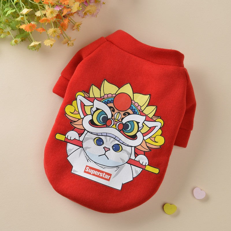 KFX-8189629 Cozy Fleece Pet Sweaters for Cats - Casual Autumn and Winter Styles