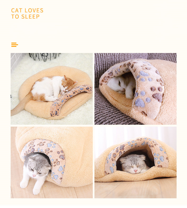 KFX-8191293 All-Season Cat Sleeping Bag - Shu Cotton Wool & PP Cotton, S and M Sizes Available