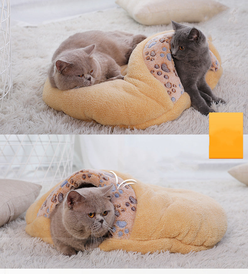 KFX-8191293 All-Season Cat Sleeping Bag - Shu Cotton Wool & PP Cotton, S and M Sizes Available