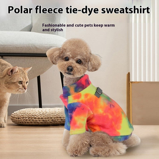 KFX-8192317 Cozy Tie Dye Pet Sweater for Autumn and Winter in Rainbow and Assorted Colors