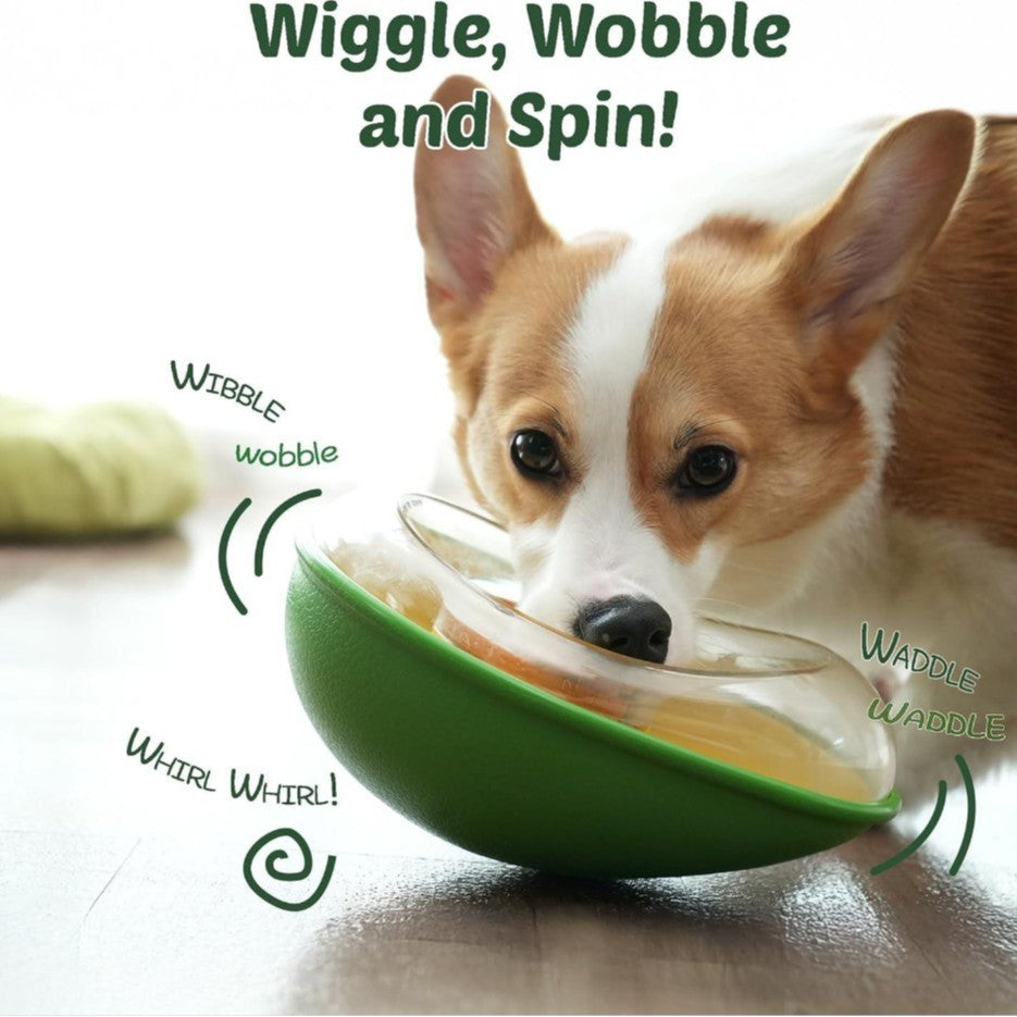 KFX-8193213 Anti-Tumble Green Avocado Pet Feeding Bowl for Cats and Dogs