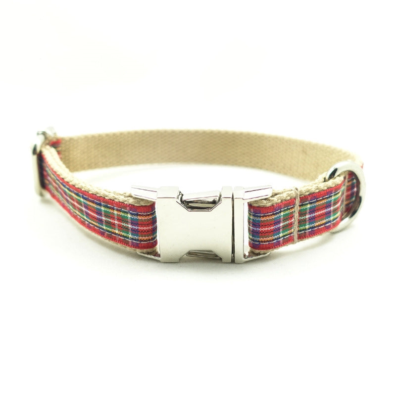 KFX-8195005 Red Plaid Ring for Dogs - Durable Polyester Material