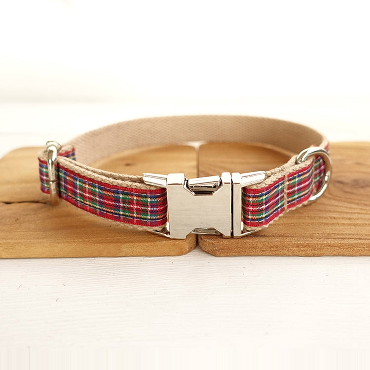KFX-8195005 Red Plaid Ring for Dogs - Durable Polyester Material
