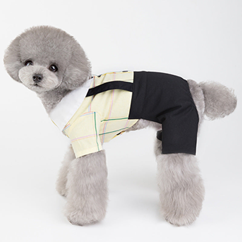 KFX-8195389 Stylish Cotton Dog Couple's School Uniform Suit for Spring and Summer