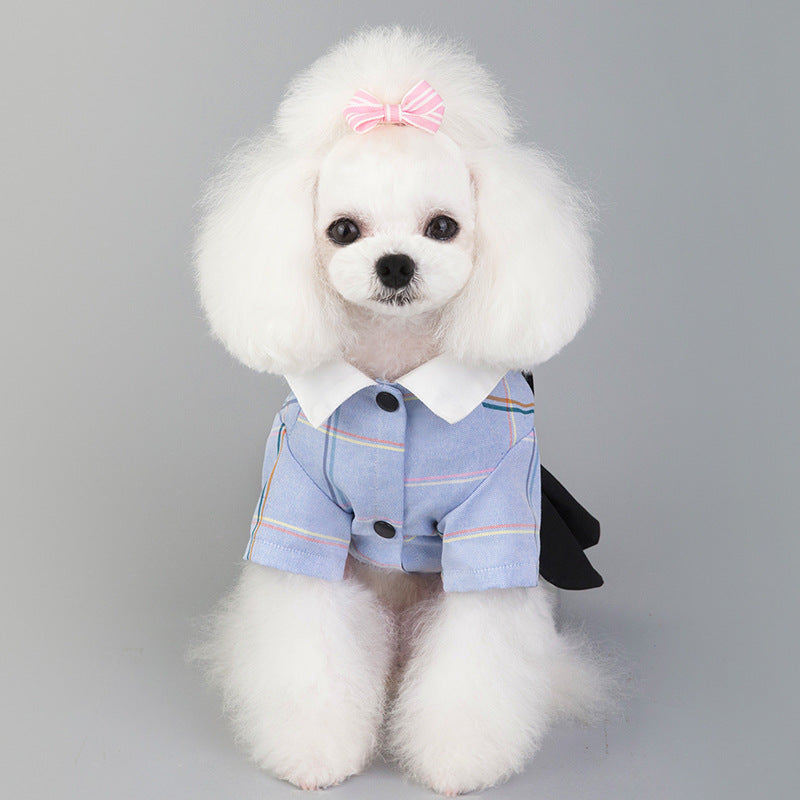 KFX-8195389 Stylish Cotton Dog Couple's School Uniform Suit for Spring and Summer