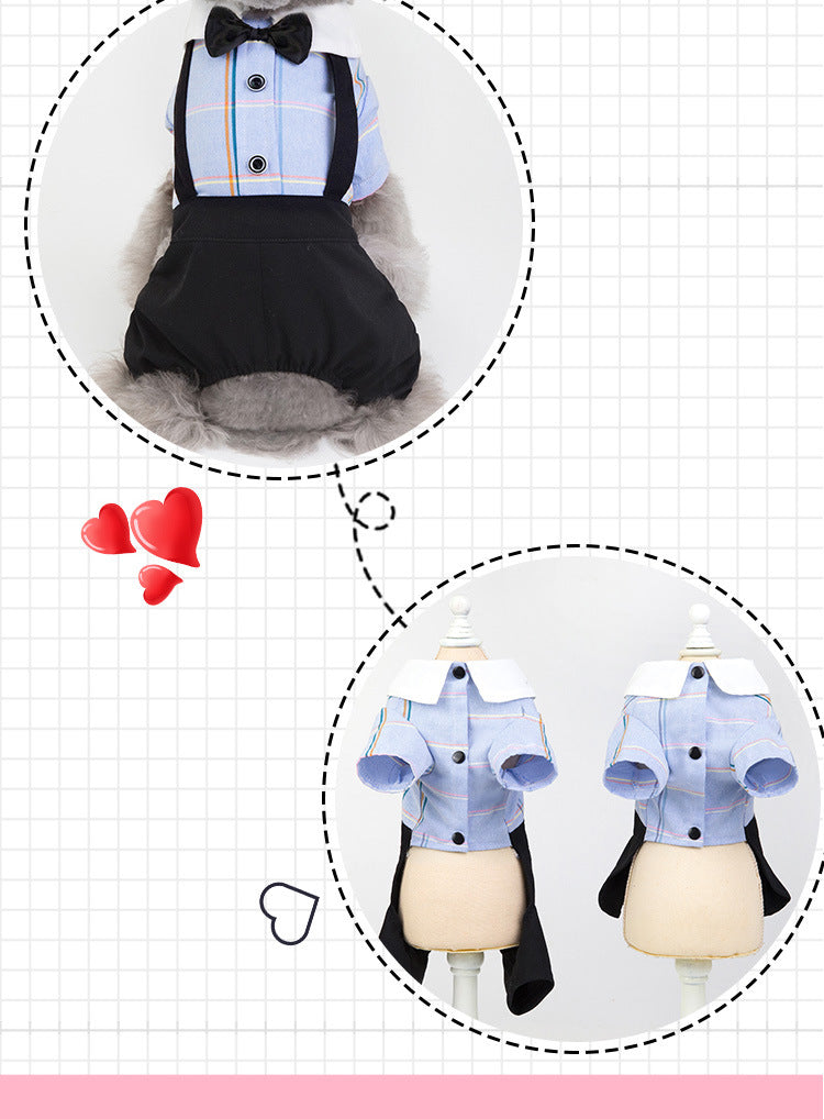 KFX-8195389 Stylish Cotton Dog Couple's School Uniform Suit for Spring and Summer