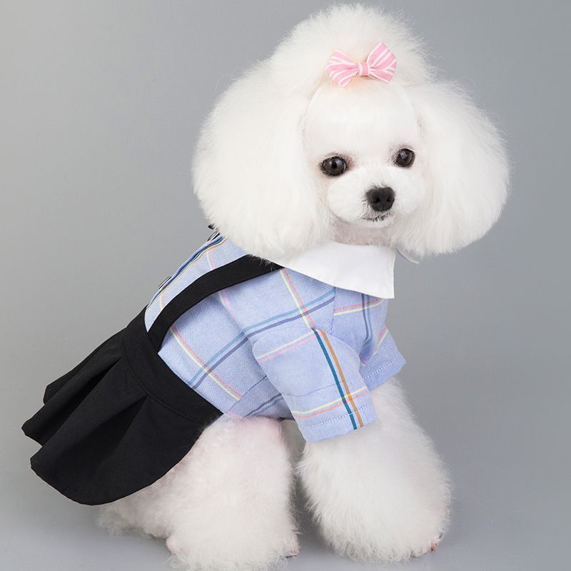 KFX-8195389 Stylish Cotton Dog Couple's School Uniform Suit for Spring and Summer