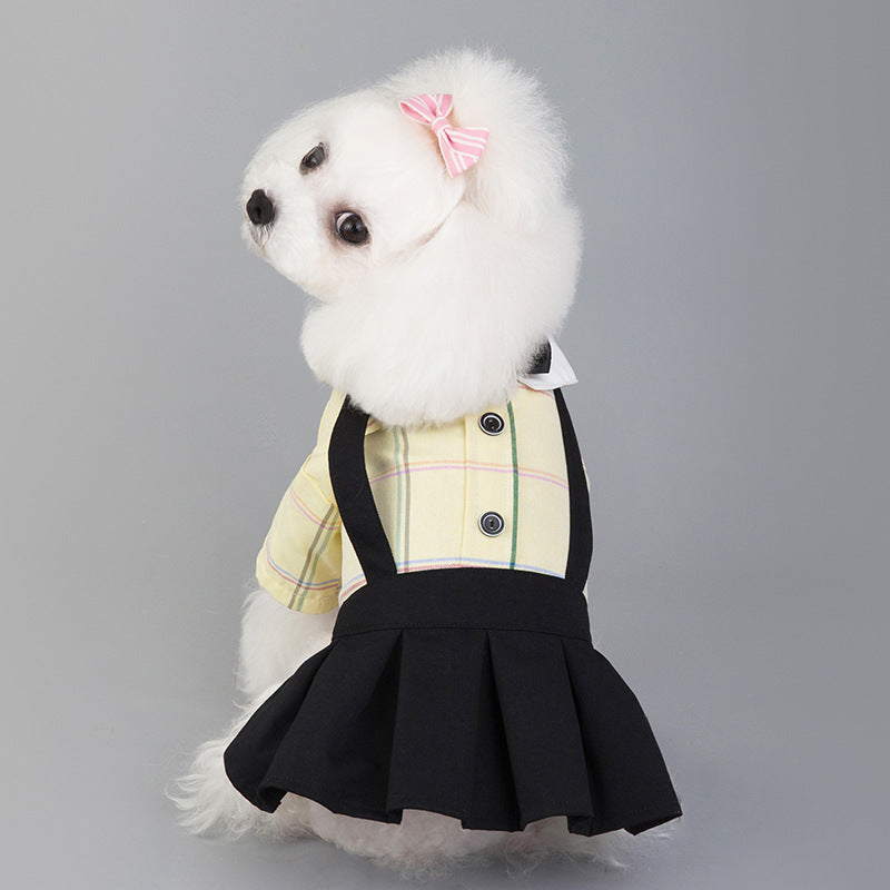 KFX-8195389 Stylish Cotton Dog Couple's School Uniform Suit for Spring and Summer