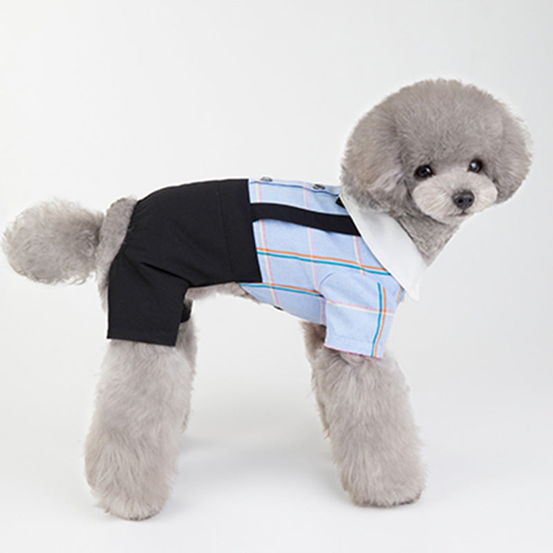 KFX-8195389 Stylish Cotton Dog Couple's School Uniform Suit for Spring and Summer