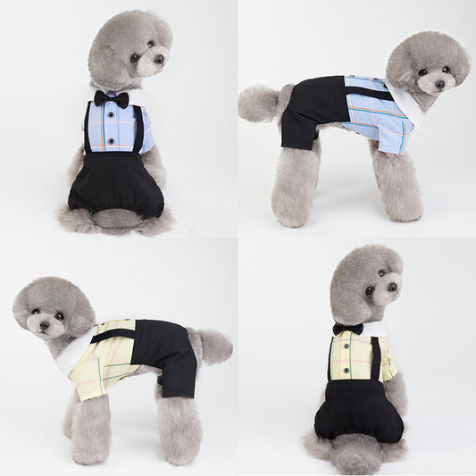 KFX-8195389 Stylish Cotton Dog Couple's School Uniform Suit for Spring and Summer