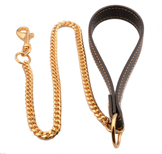 KFX-8196797 Durable Stainless Steel Traction Rope for Pets - Available in Sizes S and L