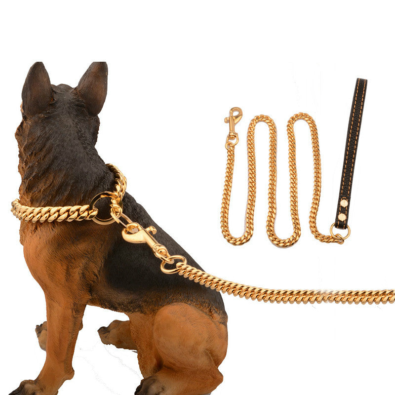 KFX-8196797 Durable Stainless Steel Traction Rope for Pets - Available in Sizes S and L