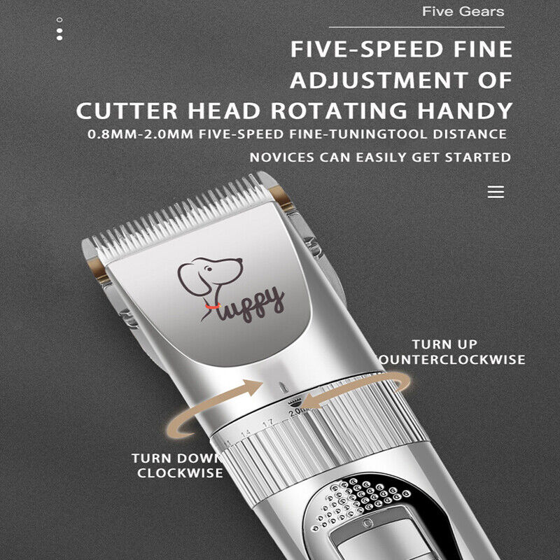 KFX-8198589 Rechargeable Pet Hair Clipper with Ceramic Blade, Scissors, Nail Clipper, and Accessories