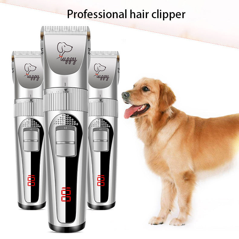 KFX-8198589 Rechargeable Pet Hair Clipper with Ceramic Blade, Scissors, Nail Clipper, and Accessories