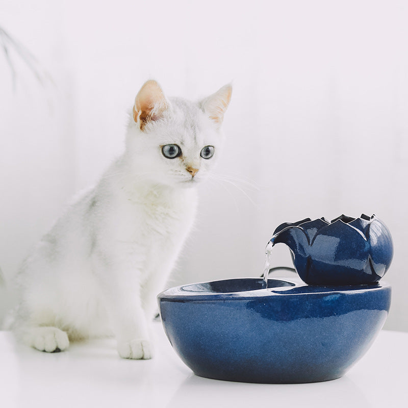 KFX-8198845 Exquisite Flowing Water Fountain for Cats - Natural Drinking Water Artifact