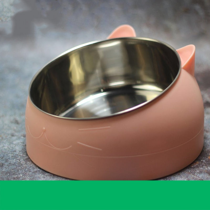 KFX-8198973 Ceramic Cat Dog Bowl - Stainless Steel Head Design, 200ML, 400ML & 800ML Options