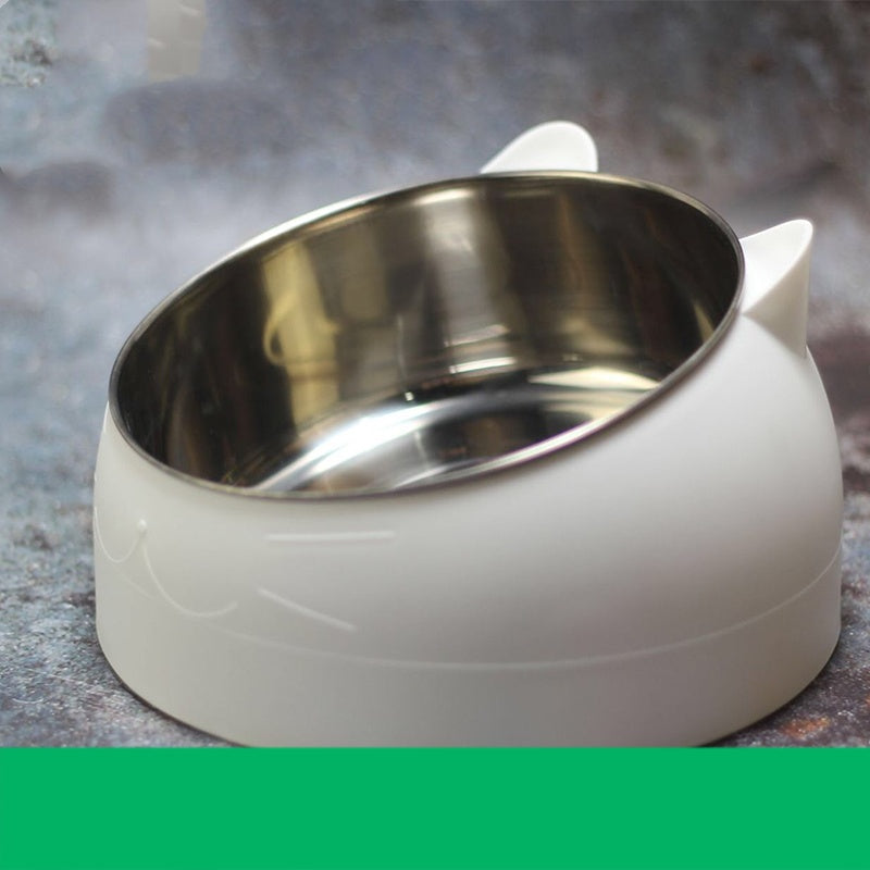 KFX-8198973 Ceramic Cat Dog Bowl - Stainless Steel Head Design, 200ML, 400ML & 800ML Options