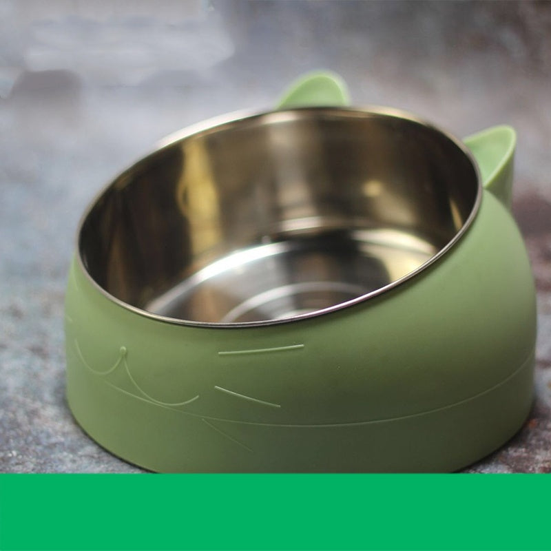 KFX-8198973 Ceramic Cat Dog Bowl - Stainless Steel Head Design, 200ML, 400ML & 800ML Options